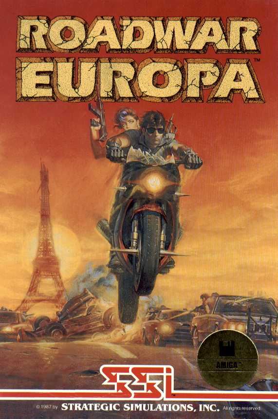 Roadwar Europa box art for Amiga